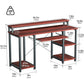 47" Computer Desk with Monitor Stand, Storage Shelves and Keyboard Tray Studying Writing Table for Home Office, Cherry - Walmart.com