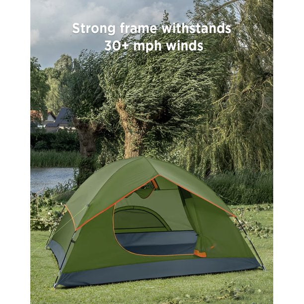 6-Person Family Camping Tent with Removable Rainfly & Carry Bag, Green - Walmart.com