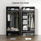 6-Shelf Hanging Closet Organizer Hanging Shelves for Closet with 3 Removable Drawers & Side Pockets, 12'' x 12'' x 43.3'' - Walmart.com
