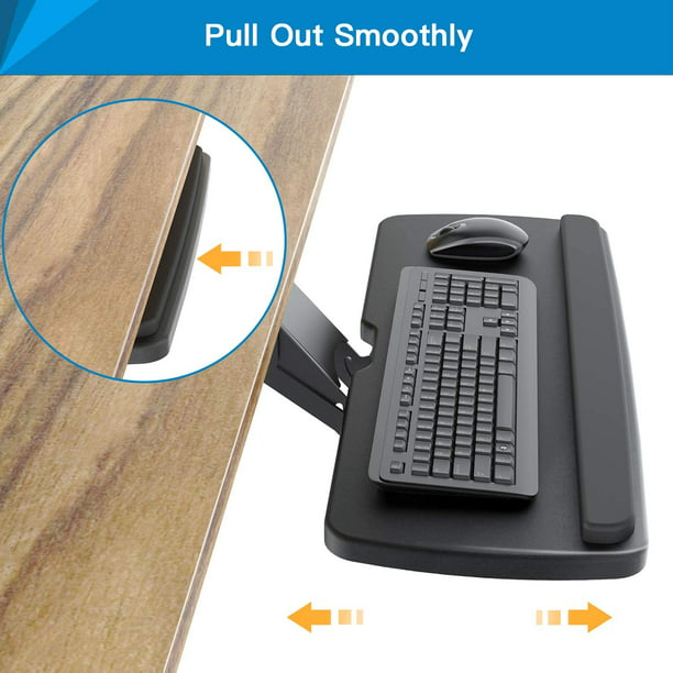 Myfurnideal Keyboard Tray Under Desk Adjustable Ergonomic Sliding Keyboard & Mouse Tray for Home Office - Walmart.com