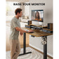 Height Adjustable Electric Standing Desk with Monitor Stand, 2 Drawers and Storage Shelf 55x28 Inches Sit Stand Up Desk, Vintage Brown - Walmart.com
