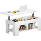 39.4" Lift Top Coffee Table with Storage Compartment and Shelves for Living Room, White - Walmart.com