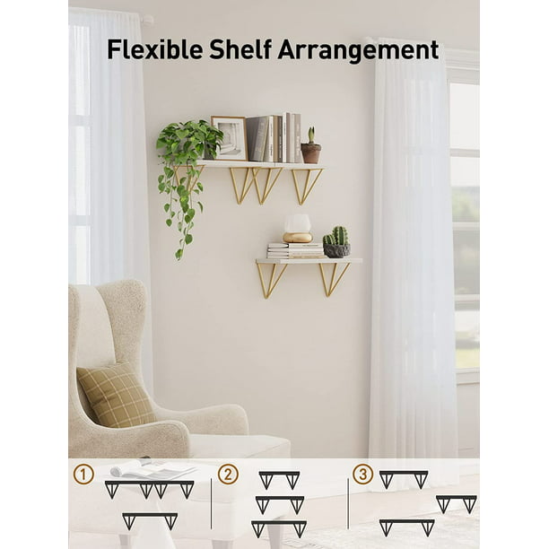 Myfurnideal 3 Sets Floating Shelves Wall Mounted Shelves for Bedroom, Living Room, Bathroom, Kitchen - Walmart.com