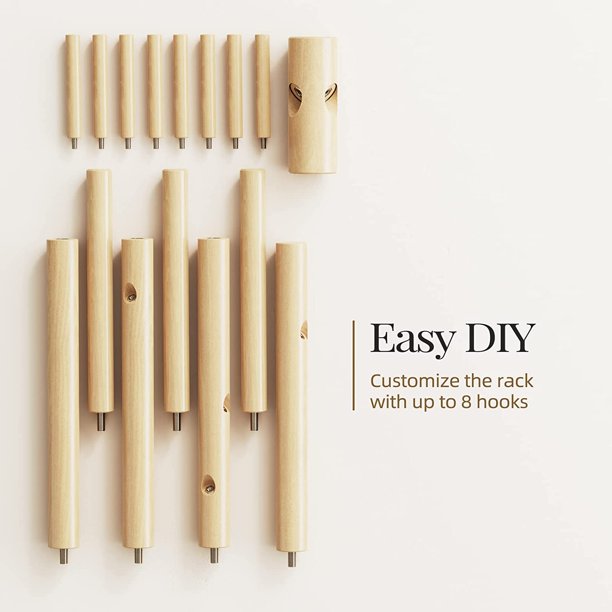 Coat Rack Stand with 3 Height Options and 8 Hooks Wooden Freestanding Coat Rack for Home, Office, Entryway, Hallway - Walmart.com