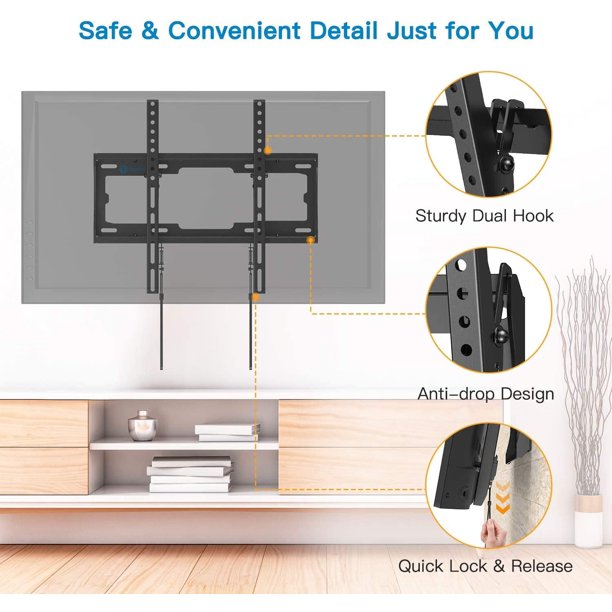 Tilt TV Wall Mount Bracket for Most 23-55 Inch Flat Curved TVs, Max 400x400mm, Holds up to 99lbs - Walmart.com