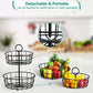 Myfurnideal Fruit Basket Holder 2-Tier Countertop Detachable Fruit Basket Bowl Stand Vegetable Organizer for Kitchen Counter, Dining Room Countertop, Black - Walmart.com