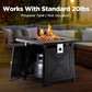 28" Gas Fire Pits Table 2 in 1 Propane Fire Pit W/ Lid and Lava Rock for Outside, 50,000 BTU, Black - Walmart.com