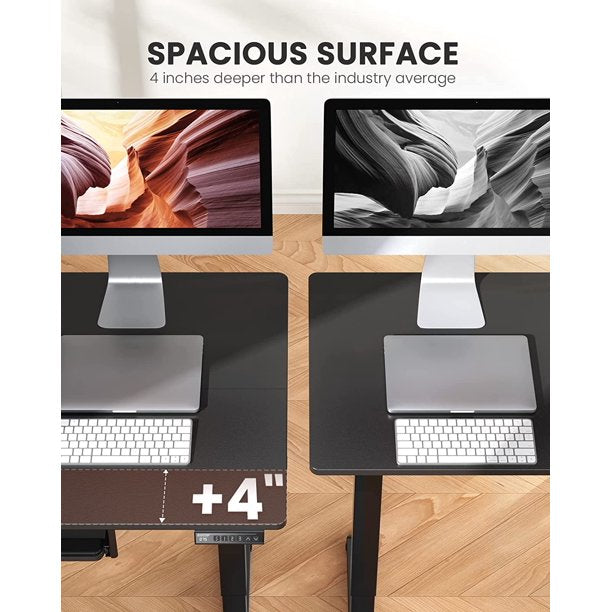Electric Standing Desk with Keyboard Tray 55 x 28 Inches Height Adjustable Sit Stand up Desk Memory Computer Home Office Desk - Walmart.com