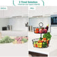 Myfurnideal Fruit Basket Holder 2-Tier Countertop Detachable Fruit Basket Bowl Stand Vegetable Organizer for Kitchen Counter, Dining Room Countertop, Black - Walmart.com