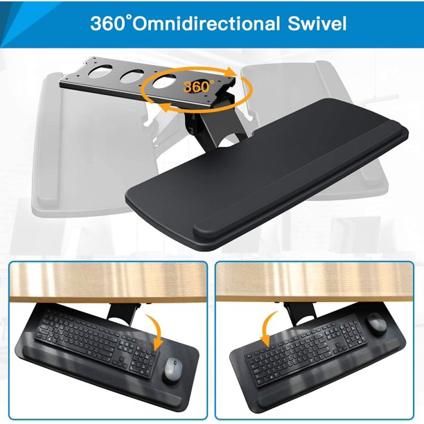 Myfurnideal Keyboard Tray Under Desk Adjustable Ergonomic Sliding Keyboard & Mouse Tray for Home Office - Walmart.com
