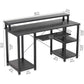 47" Computer Desk with Monitor Stand, Storage Shelves and Keyboard Tray Studying Writing Table for Home Office, Black - Walmart.com