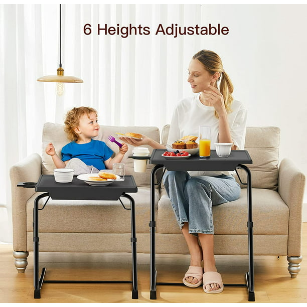 Myfurnideal Adjustable TV Tray Table with 6 Height & 3 Tilt Angle Folding TV Dinner Tray for Home, Office - Walmart.com