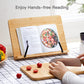 Myfurnideal Bamboo Book Stand Foldable Reading Book Holder Cookbook Book Holder with 5 Adjustable Height for Textbook, Receipe, Music Books, Tablet, Ipad - Walmart.com