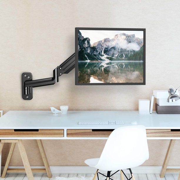 Monitor Wall Mount Bracket for 17 to 32 Inch Screens Adjustable Gas Spring Single Arm Stand, Hold up to 18lbs - Walmart.com