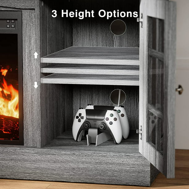 Fireplace TV Stand for 65 inch TV Fireplace Entertainment Center with Adjustable Shelves TV Console Table for Living Room Bedroom - Walmart.com
