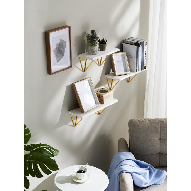 Myfurnideal 3 Sets Floating Shelves Wall Mounted Shelves for Bedroom, Living Room, Bathroom, Kitchen - Walmart.com