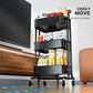 Myfurnideal 3 Tier Mesh Utility Cart Multifunctional Storage Shelves Rolling Metal Organization Cart with Handle and Lockable Wheels for Kitchen, Living Room, Office - Walmart.com