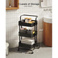 Myfurnideal 3 Tier Mesh Utility Cart Multifunctional Storage Shelves Rolling Metal Organization Cart with Handle and Lockable Wheels for Kitchen, Living Room, Office - Walmart.com