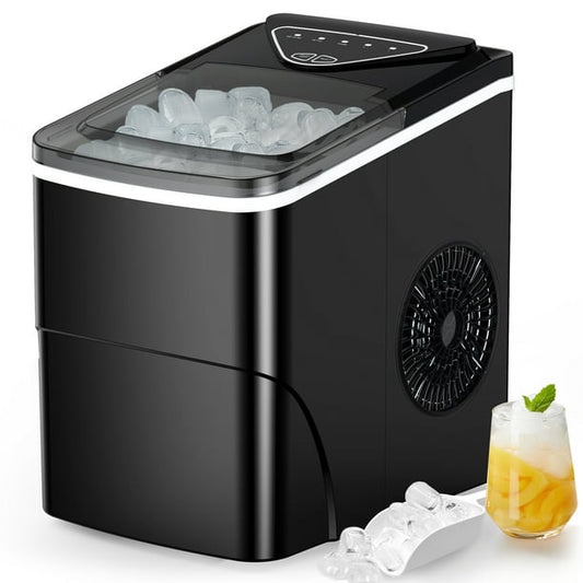 Ice Makers Portable Countertop, 26lbs/24h, 9pcs/6min, w/ 2 Sizes Bullet-Shaped Ice, Self-Cleaning, w/Scoop & Basket for Home, Kitchen, Office, Bar - Walmart.com