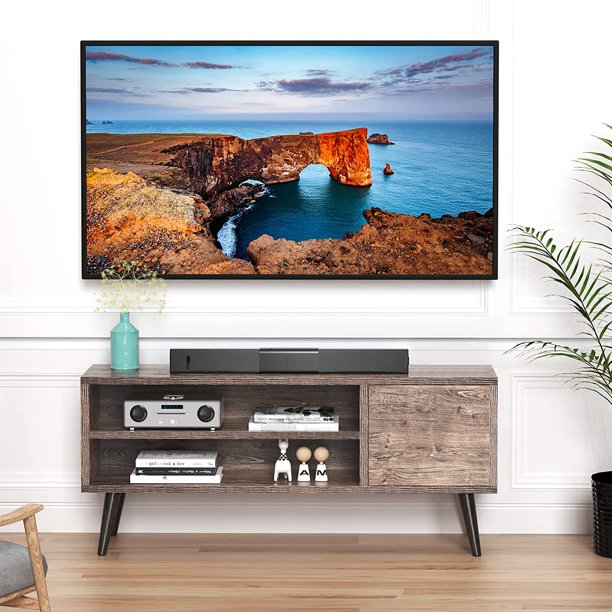 TV Console Table with Storage for 55 inch TV Retro Wood TV Stand & Entertainment Center for Living Room Bedroom - Walmart.com