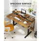 Height Adjustable Electric Standing Desk with Monitor Stand, 2 Drawers and Storage Shelf 55x28 Inches Sit Stand Up Desk, Vintage Brown - Walmart.com