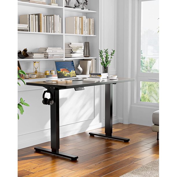 Electric Standing Desk with Wheels 55 x 24 Inch Height Adjustable Computer Stand Up Table for Home Office, Black - Walmart.com