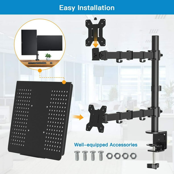 Myfurnideal Monitor Stand with Tray for 13-27 Inches Fully Adjustable Laptop Desk Stand, Hold up to 22 Lbs - Walmart.com