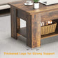 39.4" Lift Top Coffee Table with Storage Compartment and Shelves for Living Room, Vintage Brown - Walmart.com