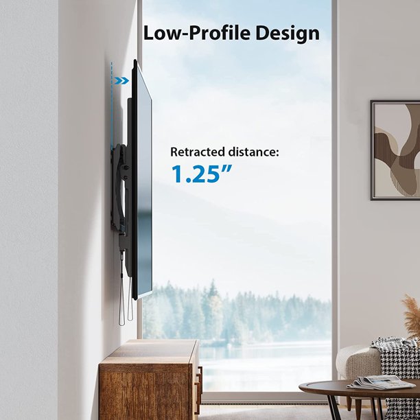 Tilt TV Wall Mount Bracket for Most 26-75 inch Flat Curved TVs, Hold up to 132lbs, Max 600x400mm, Fits 8-24 inch Wood Studs - Walmart.com