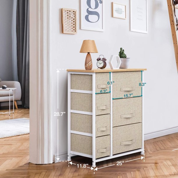 Myfurnideal Storage Tower with 7 Drawers Fabric Dresser Drawer with Steel Frame for Closet, Hallway, Entryway, Nursery Room - Walmart.com