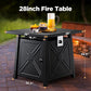 28" Gas Fire Pits Table 2 in 1 Propane Fire Pit W/ Lid and Lava Rock for Outside, 50,000 BTU, Black - Walmart.com