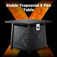 28" Gas Fire Pits Table 2 in 1 Propane Fire Pit W/ Lid and Lava Rock for Outside, 50,000 BTU, Black - Walmart.com