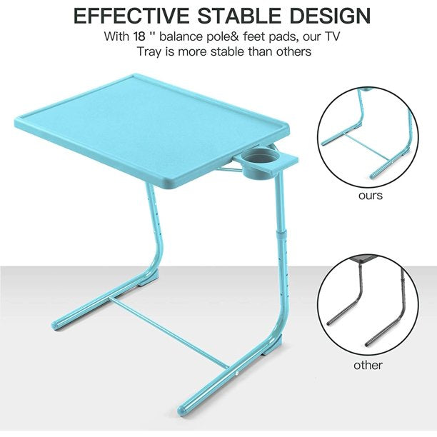 Myfurnideal Adjustable TV Tray Table with 6 Height & 3 Tilt Angle Folding TV Dinner Tray for Home, Office - Walmart.com