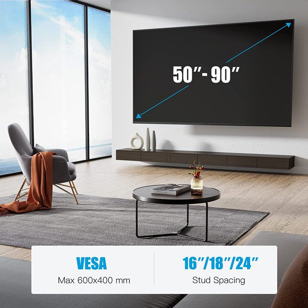 Tilt TV Wall Mount Bracket for Most 50-90 inch TVs, Hold up to 165 lbs, Max 600x400mm, Fits up to 24 Inch Wood Stud Spacing - Walmart.com