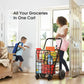 Myfurnideal Shopping Cart Folding Steel Rolling Laundry Basket with 176 lbs Large Capacity - Walmart.com