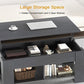 39.4" Lift Top Coffee Table with Storage Compartment and Shelves for Living Room, Black - Walmart.com