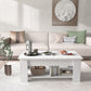 39.4" Lift Top Coffee Table with Storage Compartment and Shelves for Living Room, White - Walmart.com