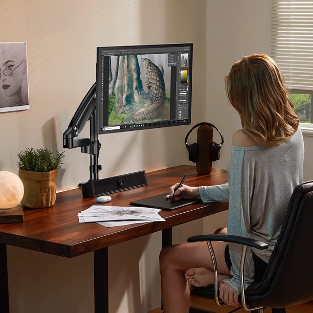 Myfurnideal Single Monitor Mount Fits 13-32'' Monitor with Height Adjustable Monitor Arm, Hold up to 19.8lbs - Walmart.com