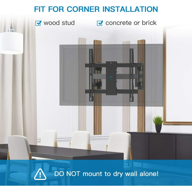 Myfurnideal Corner TV Wall Mount Bracket Full Motion Articulating TV Mount for 26-60 inch LED, LCD Flat Curved Screen TVs, Holds up to 99 lbs, Max 400x400 - Walmart.com