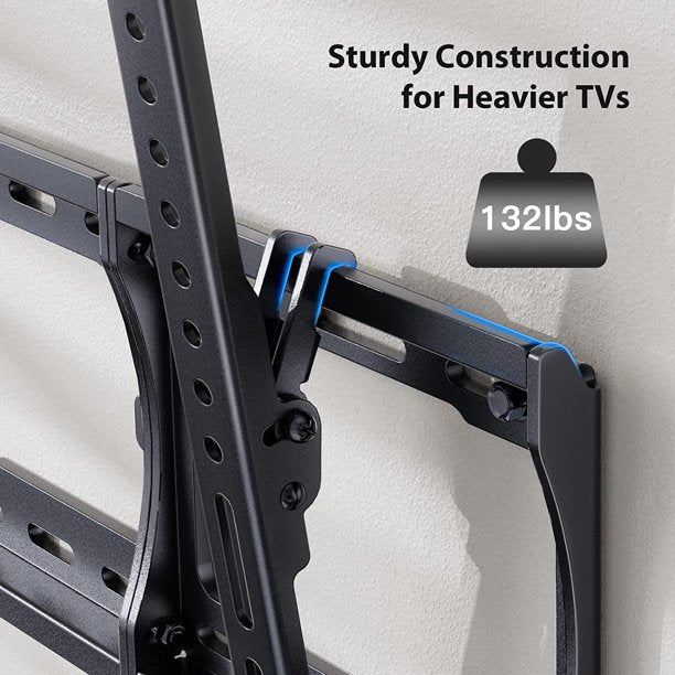 Tilt TV Wall Mount Bracket for Most 26-75 inch Flat Curved TVs, Hold up to 132lbs, Max 600x400mm, Fits 8-24 inch Wood Studs - Walmart.com