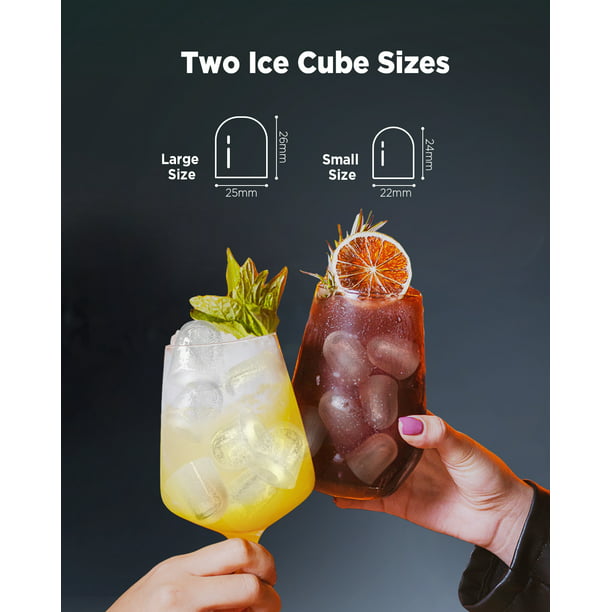 Ice Makers Countertop with Handle, 9pcs/6min, 26lbs/24h, w/ 2 Sizes Bullet-Shaped Ice, Self-Cleaning, w/Scoop & Basket for Home, Kitchen, Office, Bar, Party, Green - Walmart.com