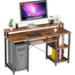 47" Computer Desk with Monitor Stand, Storage Shelves and Keyboard Tray Studying Writing Table for Home Office, Rustic Brown - Walmart.com