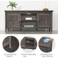Farmhouse TV Stand for 65 Inch TVs Wood Media TV Table with Adjustable Storage Cabinet, Brown - Walmart.com