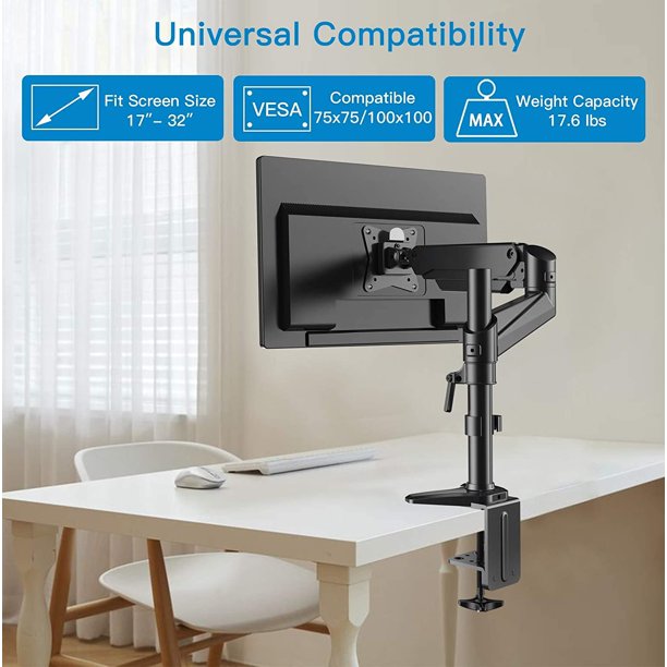 Myfurnideal Single Monitor Mount for 17-32 Inch Screen Adjustable Monitor Stand with Articulating Gas Spring Arm, Holds up to 17.6lbs - Walmart.com