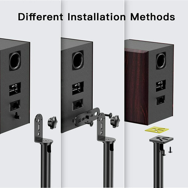 Height Adjustable Speaker Stands with Cable Management for Satellite Speakers and Small Bookshelf Speakers, Hold up to 8lbs - Walmart.com