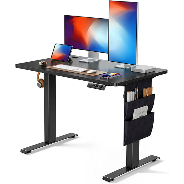 Electric Standing Desk with Storage Bag 40" x 24" Height Adjustable Computer Stand Up Table for Home Office, Black - Walmart.com