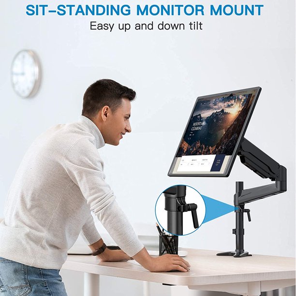 Myfurnideal Single Monitor Mount for 17-32 Inch Screen Adjustable Monitor Stand with Articulating Gas Spring Arm, Holds up to 17.6lbs - Walmart.com