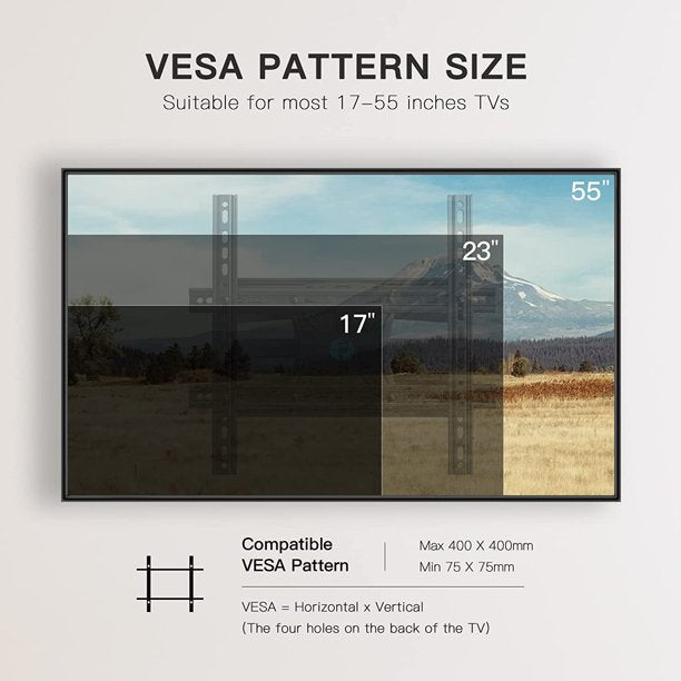 Full Motion TV Wall Mount Bracket for Most 17-55 Inches Flat Curved TVs, Holds up to 88lbs, Max 400mmX400mm - Walmart.com